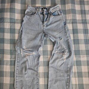 Shein Straight Leg Ripped Jeans Size23-25